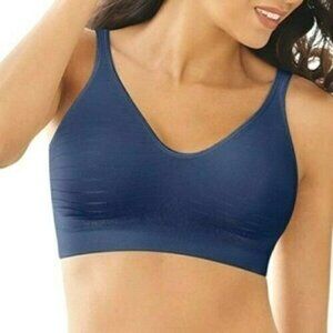 Bali Womens Comfort Revolution ComfortFlex Fit Wireless Bra Navy Blue Size S NEW